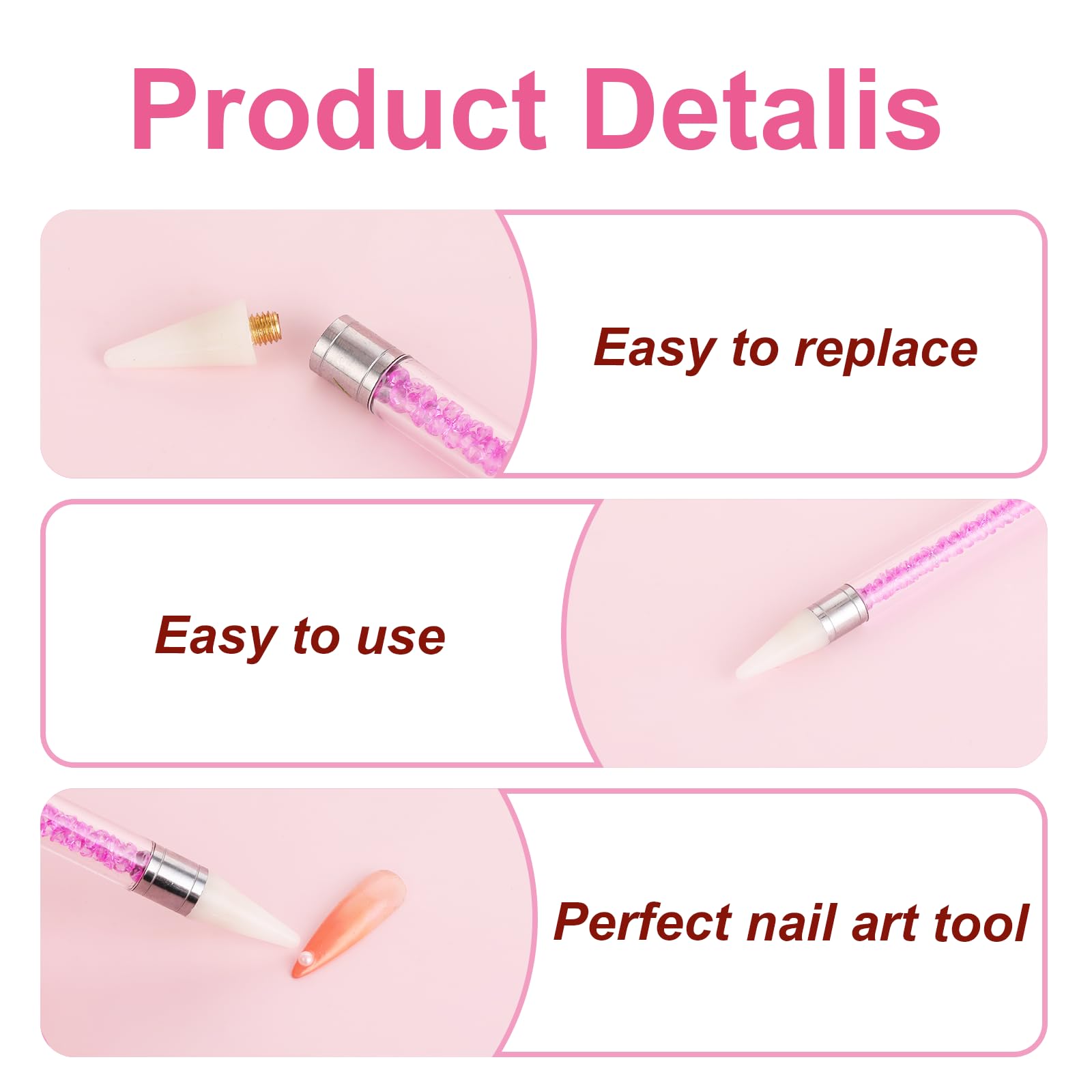10 Pcs Wax Pencil for Rhinestones - Wax Tips Replacement Heads for Nail Dotting Pen, Rhinestone Picker Tool - Perfect for Nail Art, Jewelry Making & DIY Crafts