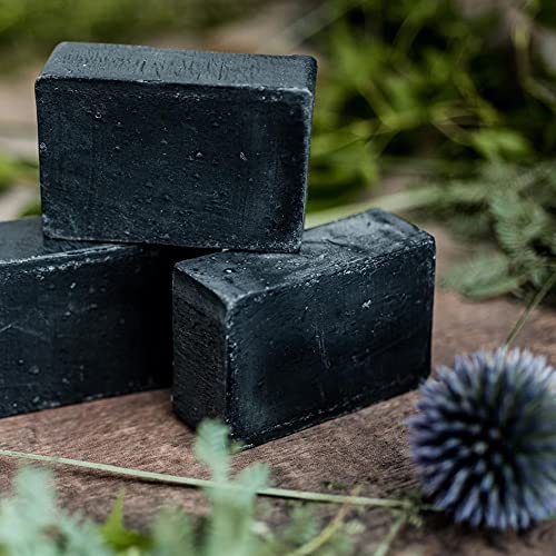 Organic Handmade Goat Milk & Activated Charcoal Soap - 100% Pure, Natural, Chemical-Free (2 Pack, 100g Each) for Sensitive Skin & Acne Treatment | Gentle Cleansing & Exfoliating Face & Body Soap