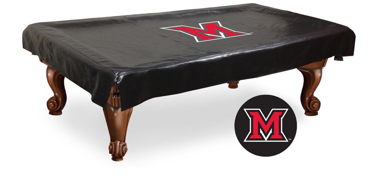 NCAA Miami Ohio Redhawks Billiard Table Cover - Official Licensed Pool Table Protector for Game Room, Bar, and Home Decor