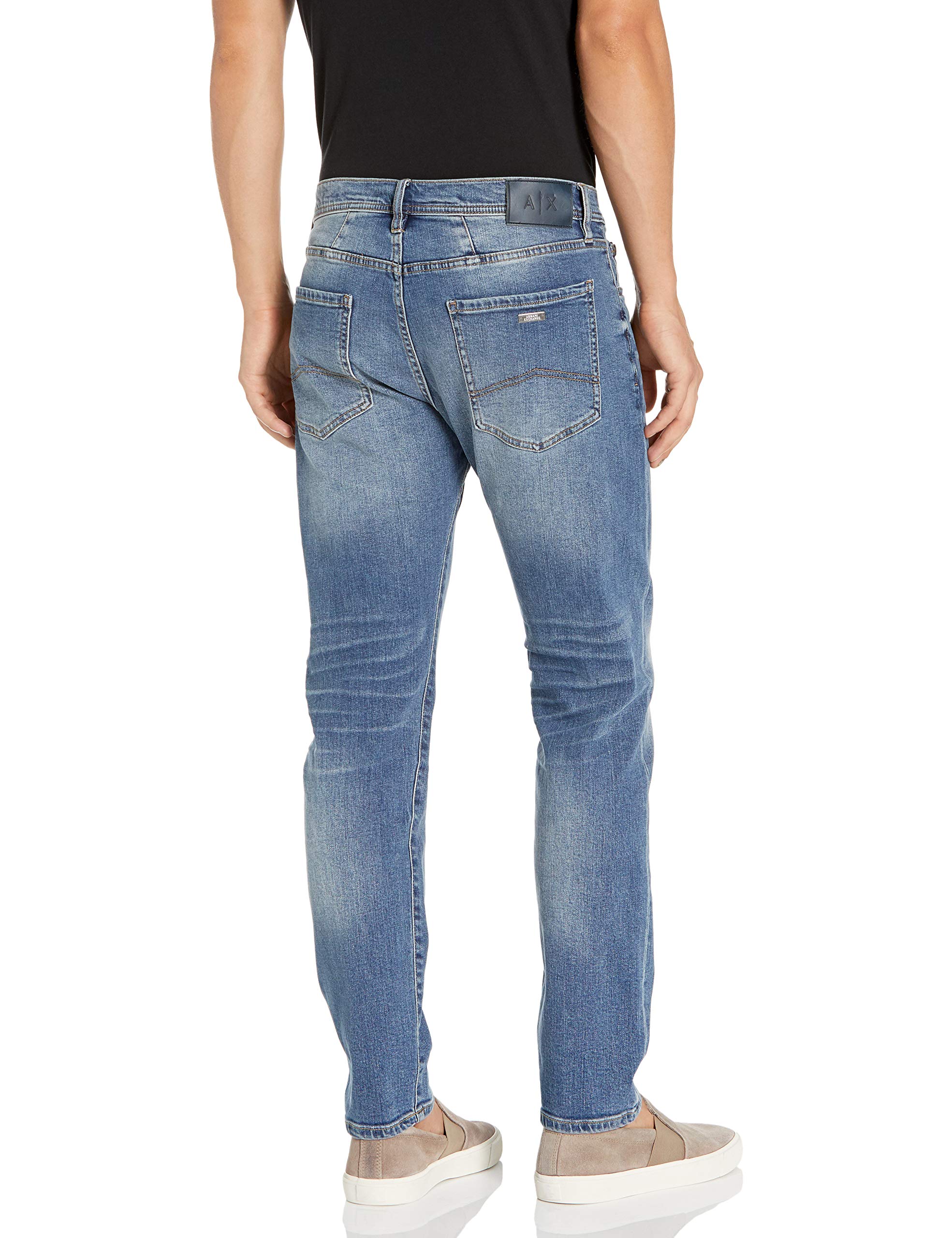 Armani Exchange Men's Slim Fit Medium Wash Denim Jeans - Stylish & Comfortable for Casual Wear, Night Out & Everyday Use