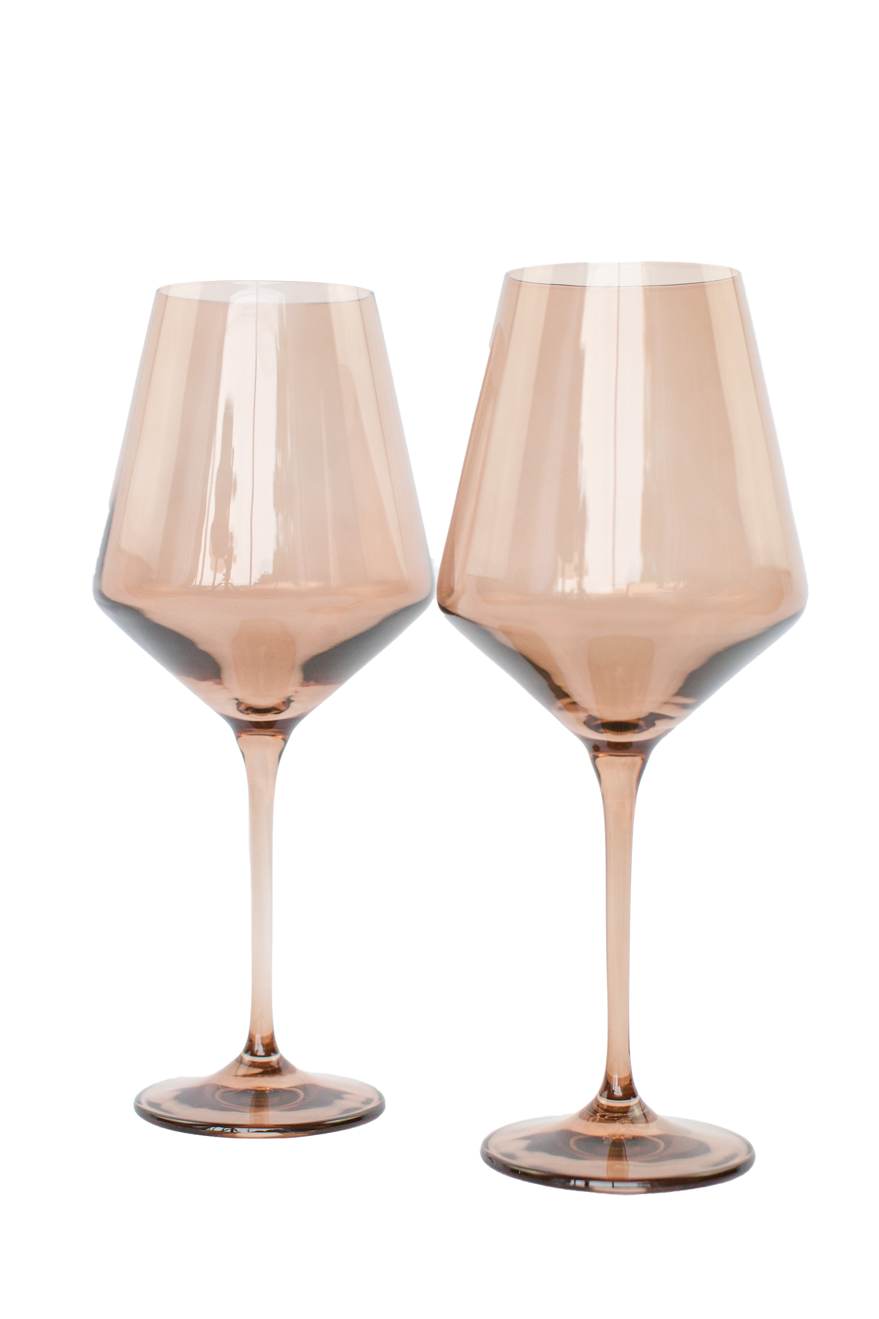Estelle Colored Wine Glasses Set of 2 - Mocha Mousse (Amber Smoke) - Elegant Stemware for Red & White Wine, Perfect for Dinner Parties, Romantic Dates & Home Entertaining