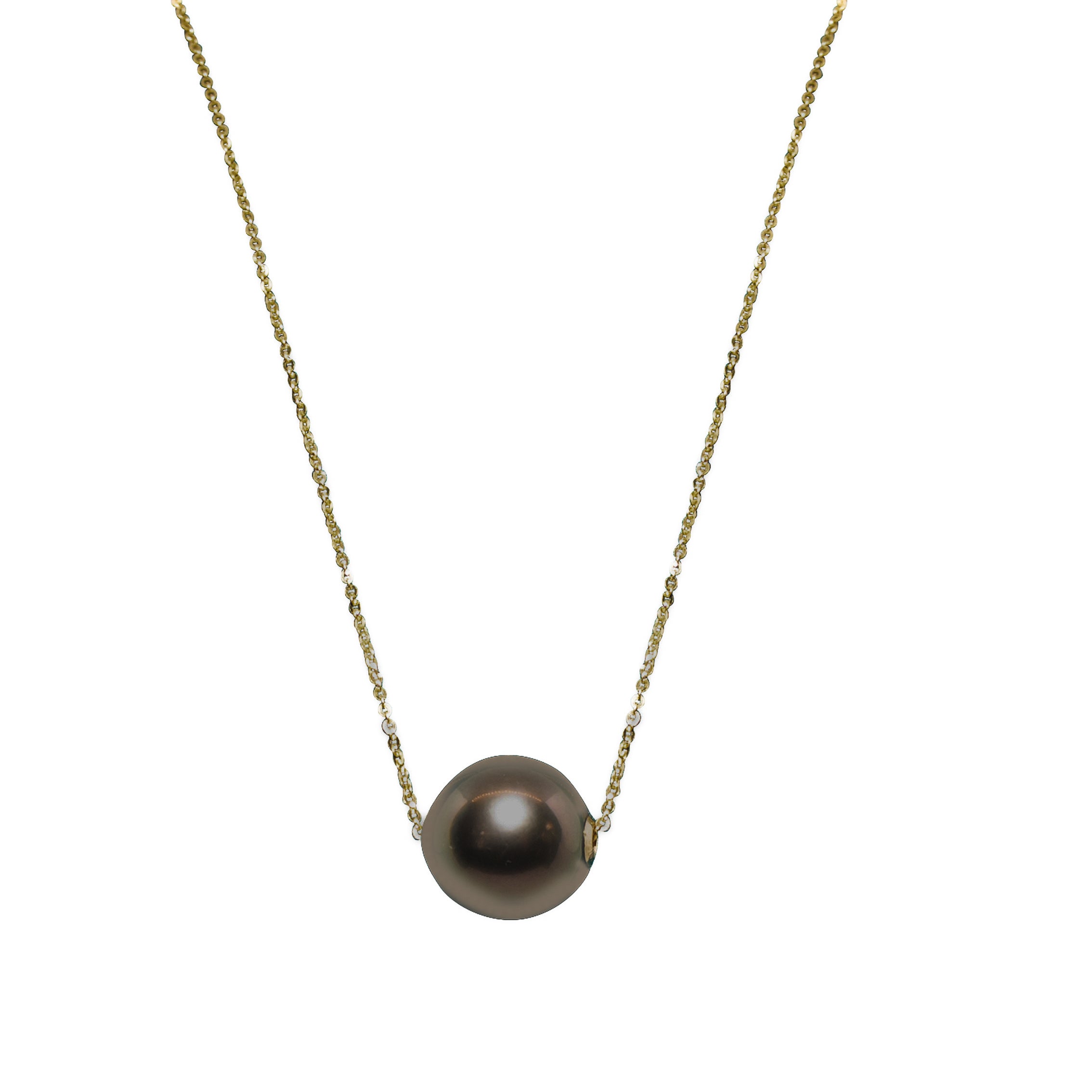 18K Gold Tahitian Pearl Necklace - Midnight Radiance - Elegant Jewelry for Women, Perfect for Weddings, Parties & Special Occasions