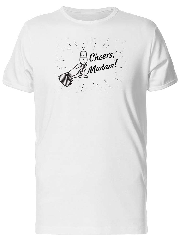 Men's Hand with A Glass of Champagne Graphic T-Shirt - Casual Vintage Style Tee for Parties, Celebrations & Night Out