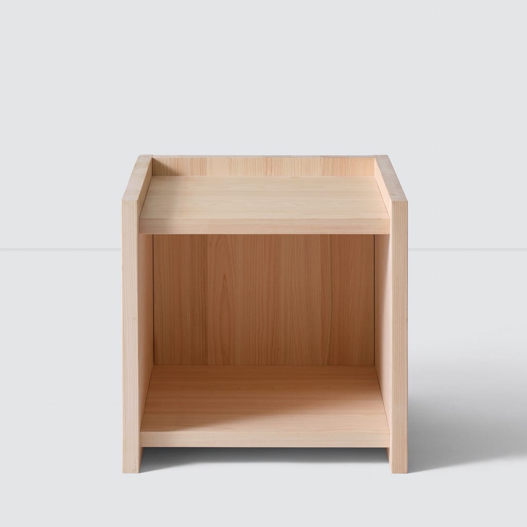 Premium Hinoki Wood Nightstand - Natural Japanese Cypress Bedside Table with Drawer for Bedroom, Living Room & Guest Room Decor