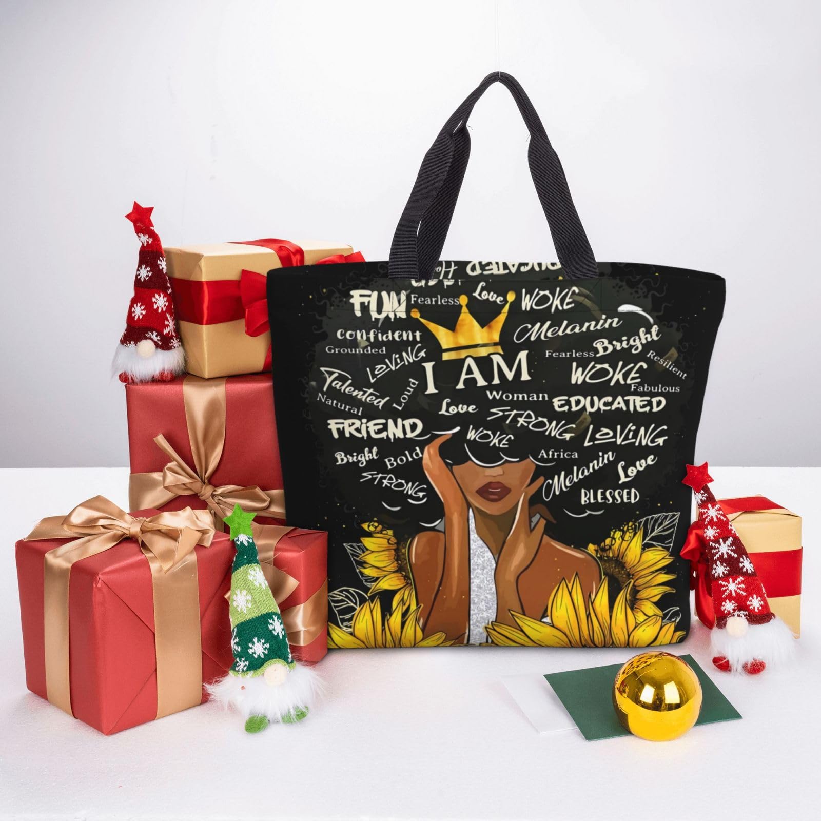 Stylish Black African Print Tote Bags for Women - Fashionable Reusable Shopping Bags - Perfect for Groceries, Beach Trips & Work Commutes