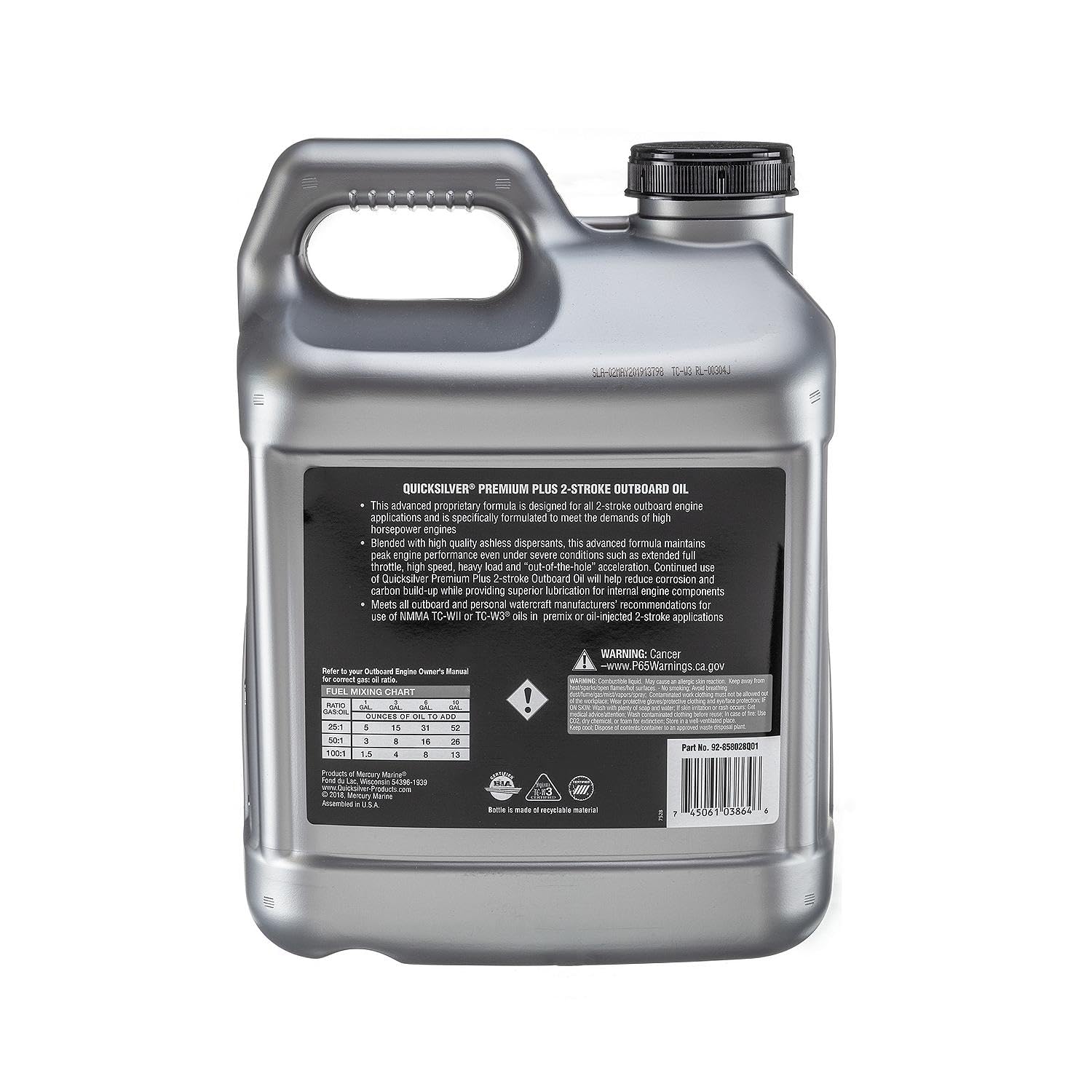 Quicksilver Premium Plus 2-Stroke Marine Engine Oil for Outboards & PWC - 2.5 Gallon - High Performance Lubrication for Boats, Jet Skis & Watercrafts