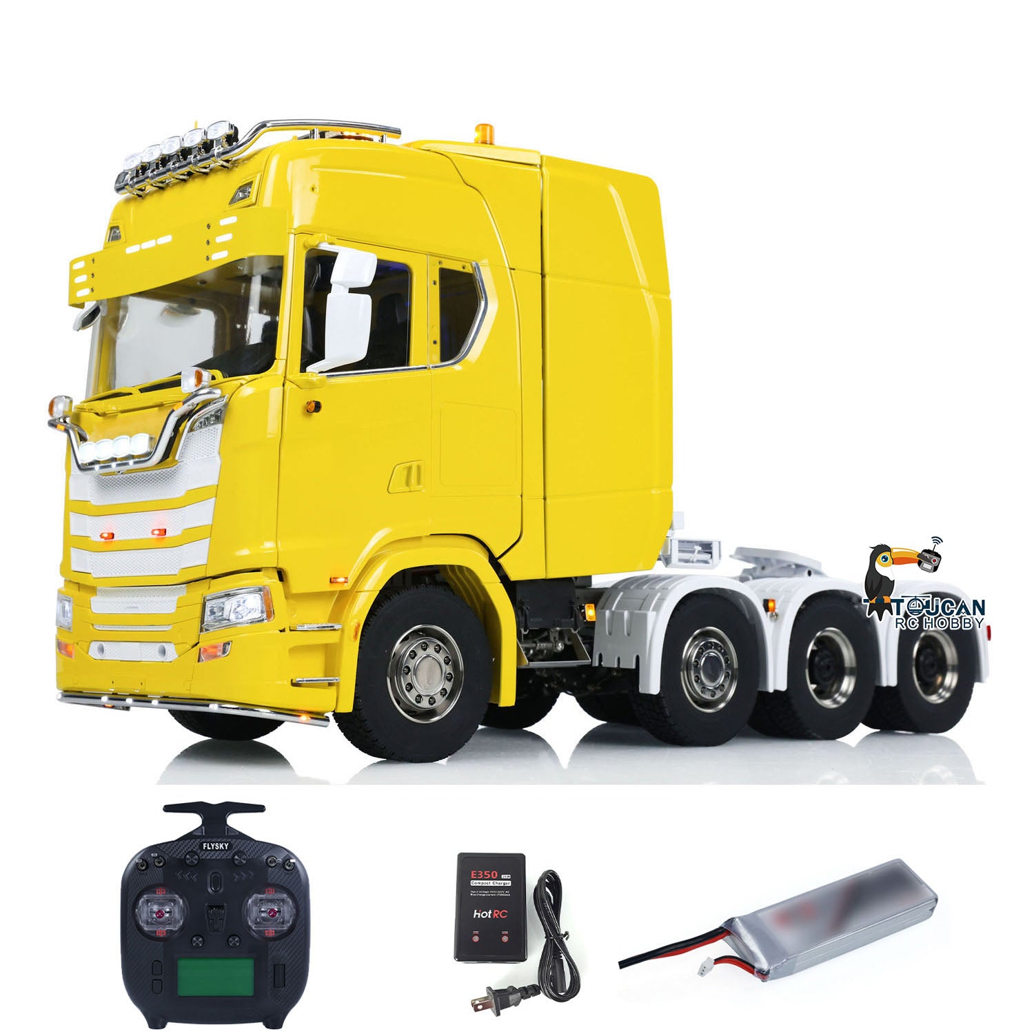 1/14 Scale 770S 8x8 RC Tractor Truck - Ready-to-Run Electric Remote Control Car with Metal Chassis, 3-Speed Gearbox, LED Spotlights & Sound System - Perfect for Off-Road Adventure & Heavy Duty Simulation Play