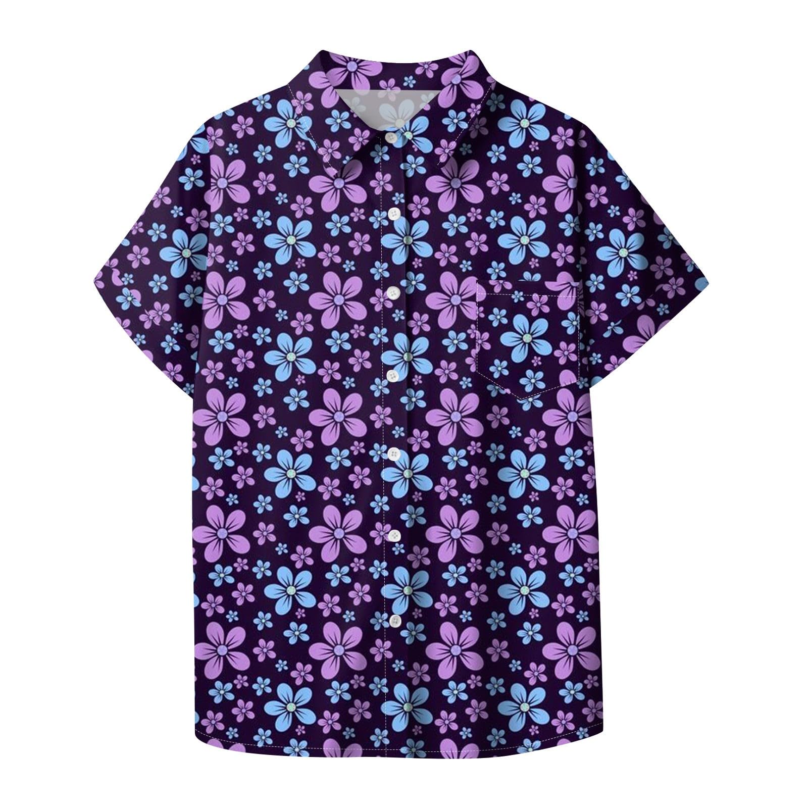 FQZWONG Women's Summer Button Down Shirts - Short Sleeve Blouses with Chest Pocket | Casual Tops for Work, Vacation & Everyday Wear