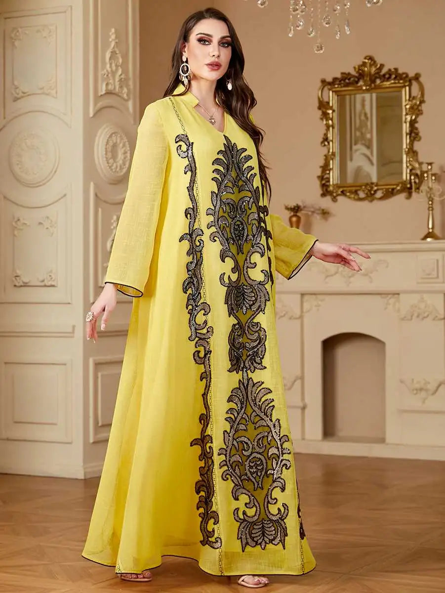 Elegant Embroidery Eid Caftan Dress for Women - Perfect for Wedding, Party & Special Occasions | Boho Chic Maxi Kaftan for Celebrations & Festive Events