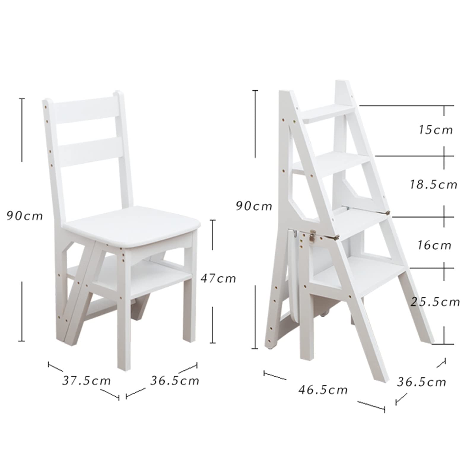 FADUNI Wooden Step Stool for Home - Foldable Climbing Stool, Portable Ladder Stool with Non-Slip Steps - Perfect for Kitchen, Bathroom, Garage & Indoor Use