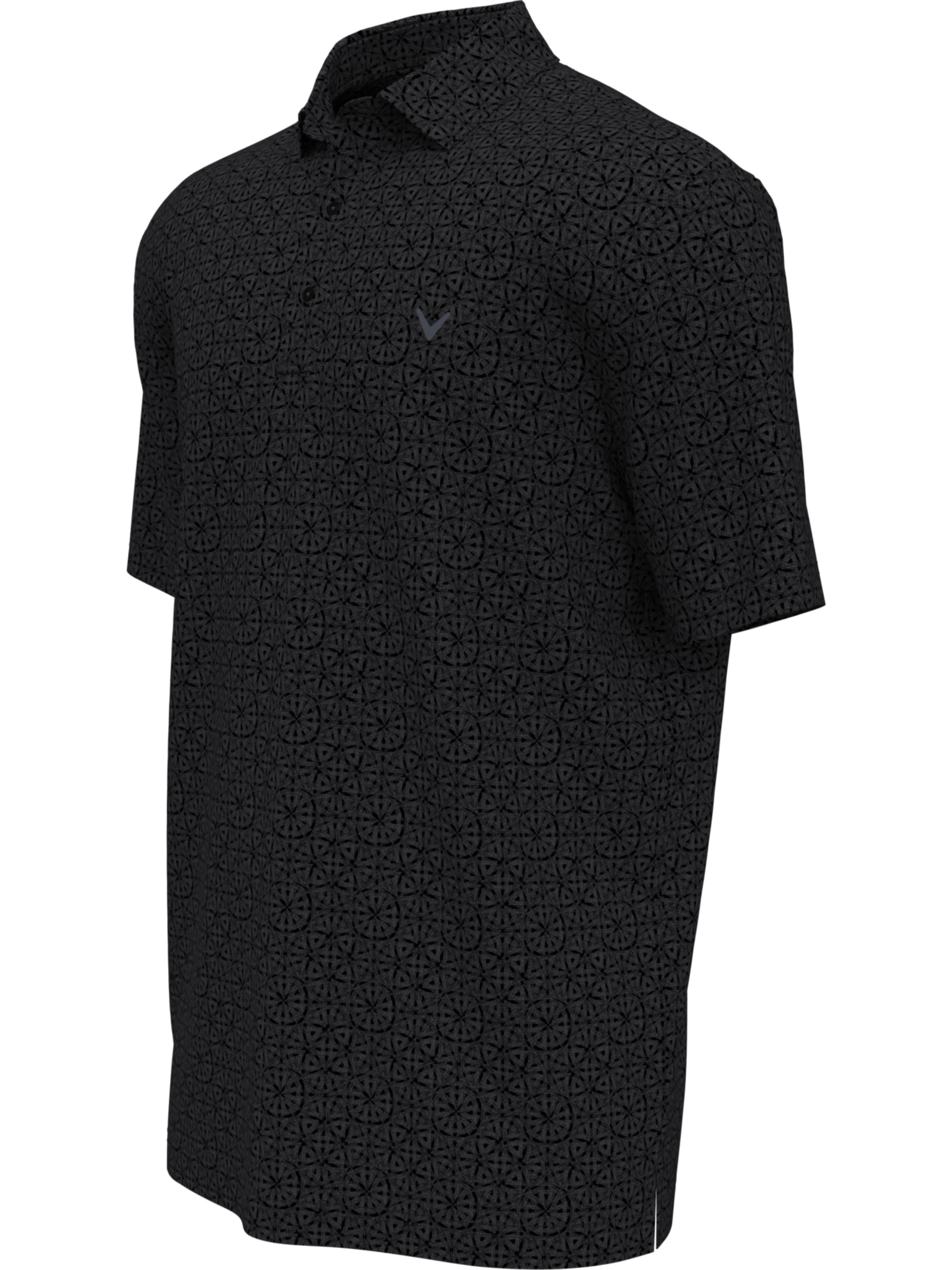 Men's Stitched Foulard Print Golf Polo Shirt - Breathable Performance Tee for Golf, Casual Wear & Outdoor Activities
