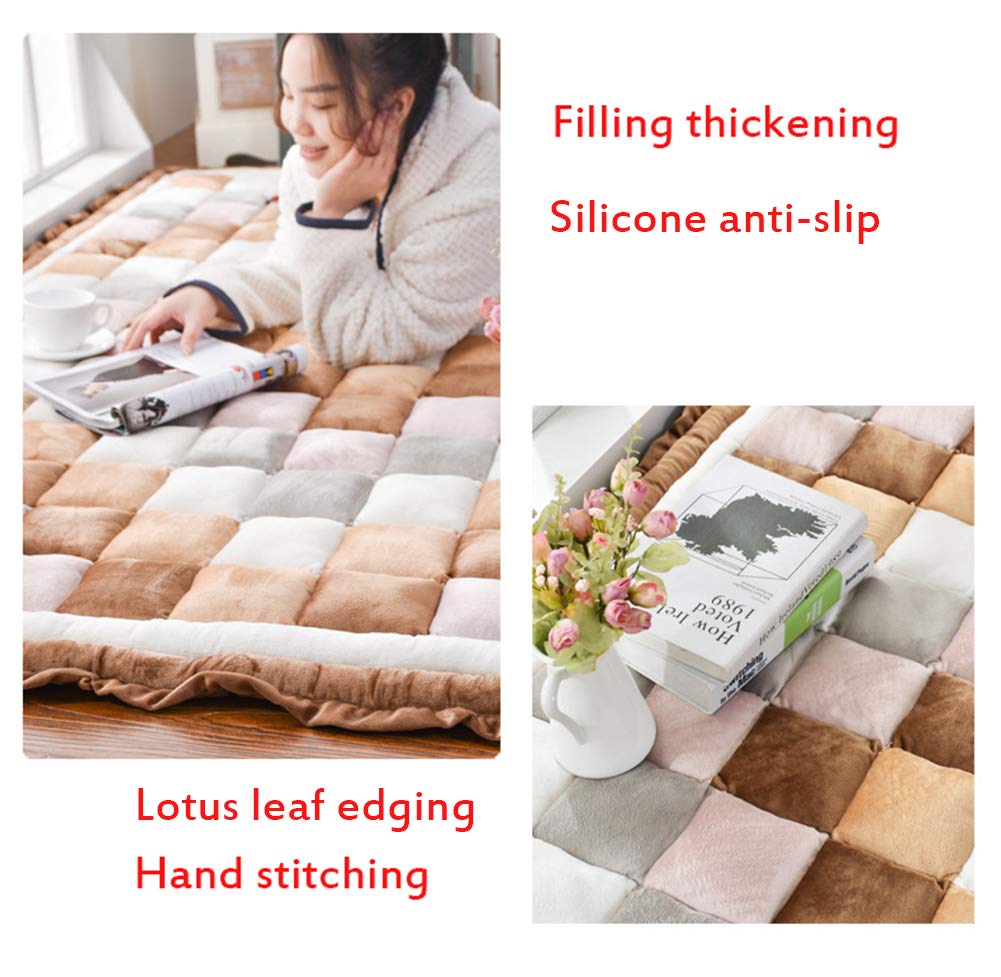 Premium Thick Velvet Area Rug - Soft Play Mat & Tatami Style for Living Room, Kids Bedroom, Playroom Decor - 28