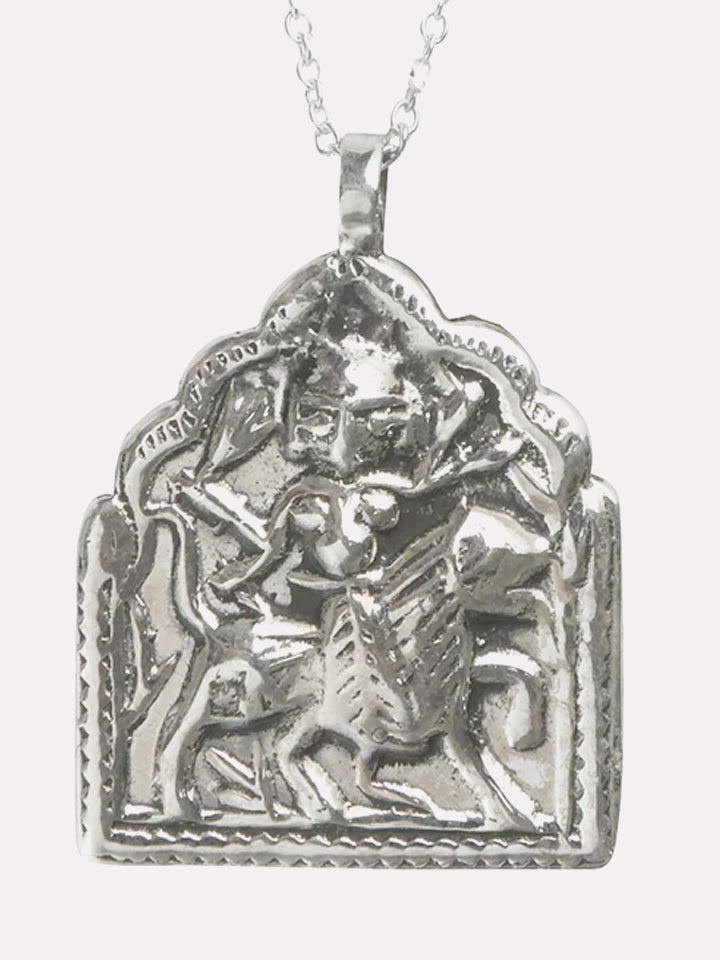Warrior Goddess Pendant Necklace - Silver Charm Jewelry for Women | Spiritual Protection & Empowerment Jewelry | Perfect for Meditation, Yoga & Gift Giving