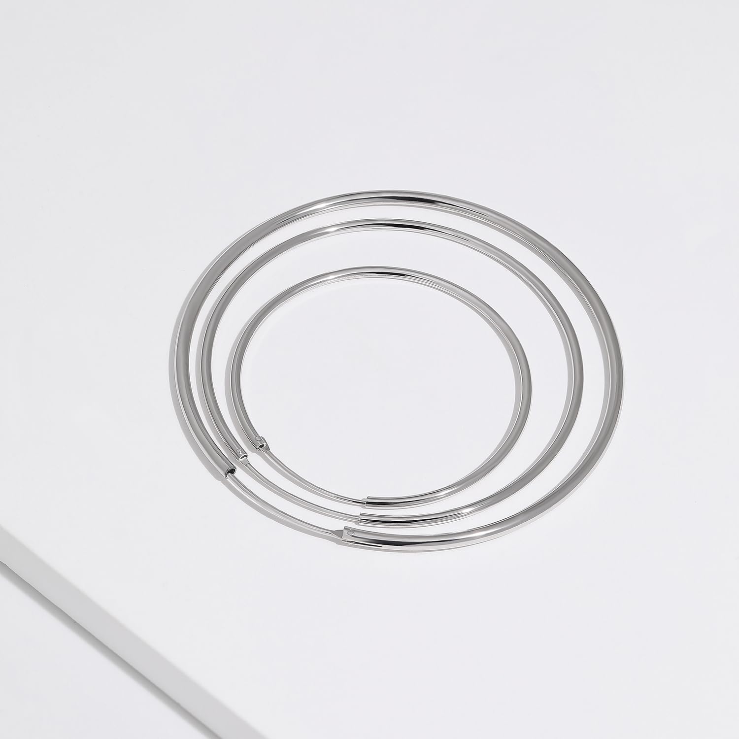 Meissa Sterling Silver Large Hoop Earrings for Women - 40mm Lightweight Hypoallergenic Thin Loop Earrings | Perfect for Everyday Wear, Parties & Gift Giving