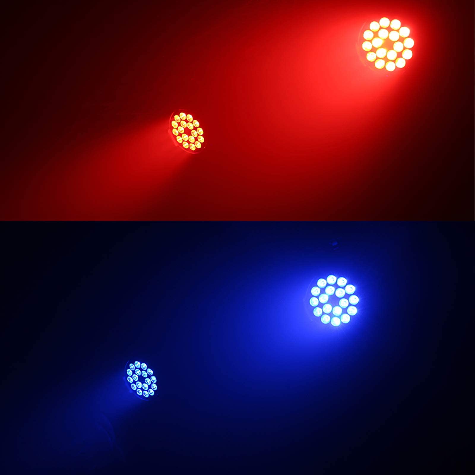 18x12W LED RGBW Par Can Lights - 4-in-1 DMX Stage Wash Light with Sound Activation | Professional DJ Uplighting for Weddings, Parties & Disco Events