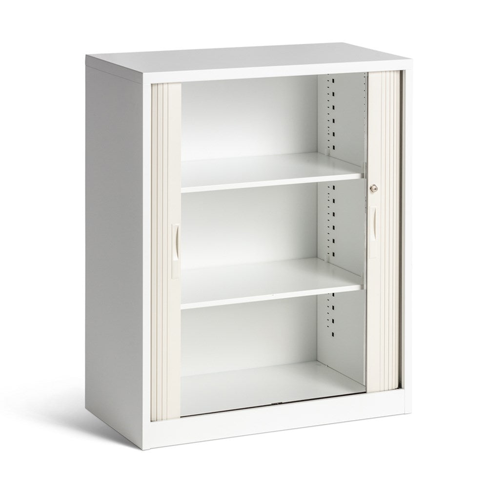 Mobel Milano 900W x 1980H Storage Tambour Door Cabinet - Space Saving Sliding Wardrobe for Bedroom, Closet & Office Organization