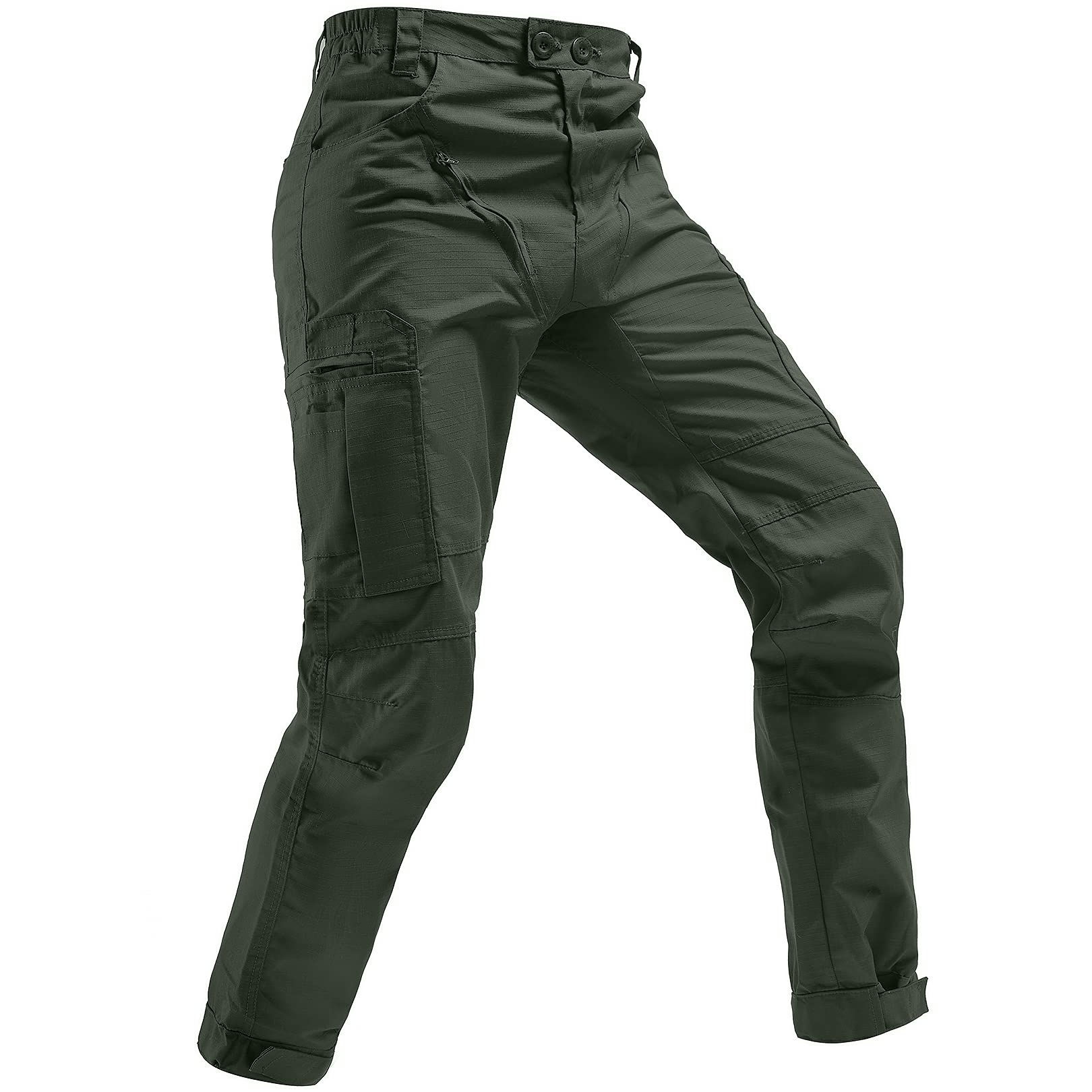 Men's Tactical Pants - Lightweight Ripstop Army Cargo Work Pants with Multiple Pockets | Durable Outdoor Hiking & EDC Pants for Adventure, Camping & Tactical Use