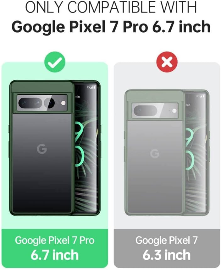 Google Pixel 7 Pro Case (6.7 inch) - Military Grade Shockproof Phone Cover with Premium Protection - Green - Perfect for Outdoor Adventures & Daily Use