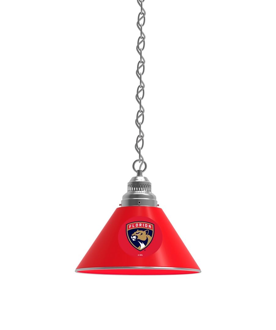 Florida Panthers Pendant Light by Holland Bar Stool Co. - NHL Hockey Team Themed Ceiling Light Fixture for Sports Bars, Man Caves & Game Rooms
