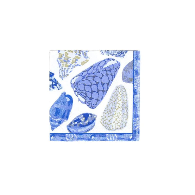 Elegant Coquillage Cocktail Napkins - Premium Quality Decorative Paper Napkins for Parties, Weddings & Events - Perfect for Cocktail Hours, Bridal Showers & Home Decor