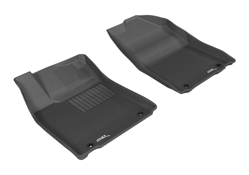 3D MAXpider Custom Fit Floor Mats for 2013-2018 Lexus ES/ES Hybrid - Kagu Series 1st Row Black Car Mats | All-Weather Protection & Premium Interior Upgrade