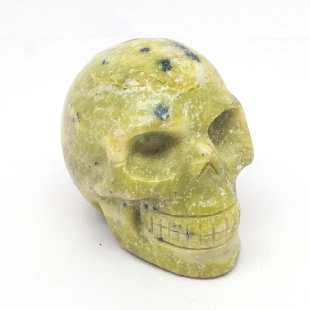 2 Pack Skull Statue Figurines - Natural Crystal Stone Sculpture for Chakra Healing, Meditation & Spiritual Decor | Halloween Home Decor, Gothic Gift for Men & Women | Perfect for Altars, Yoga Spaces & Witchy Aesthetic