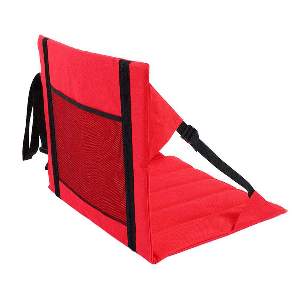 VGEBY1 Stadium Seat Cushion - Portable Folding Bleacher Chair for Sports Games, Camping, Picnic & Beach - Comfortable Outdoor Seat Cushion (Red) - Perfect for Football, Baseball, Concerts & Outdoor Activities