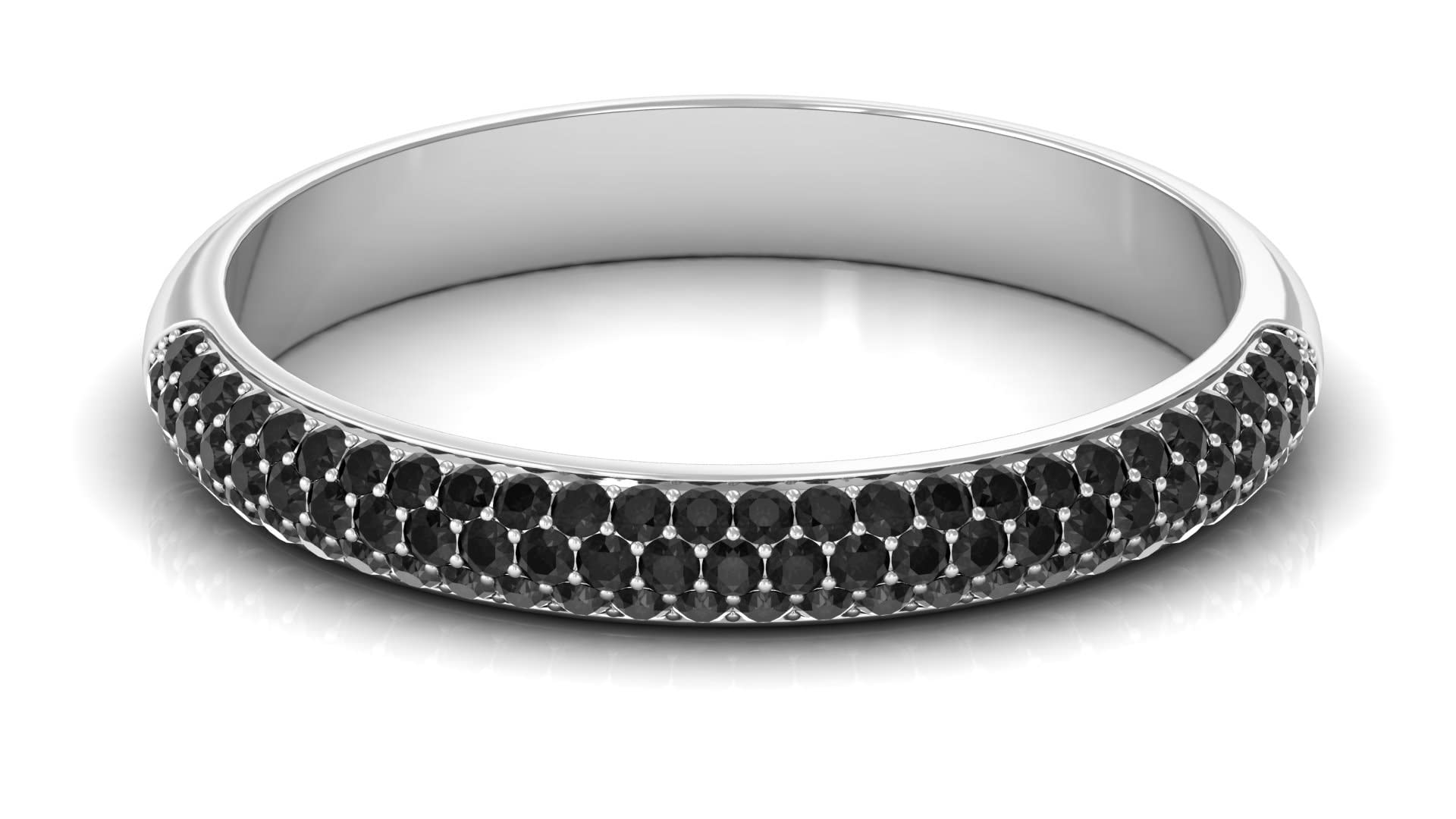 3/4 CT Black Diamond Half Eternity Ring for Women - 14K Solid Gold Certified Black Diamond Wedding Band, Anniversary Gift, Stackable Ring for Everyday Wear & Special Occasions