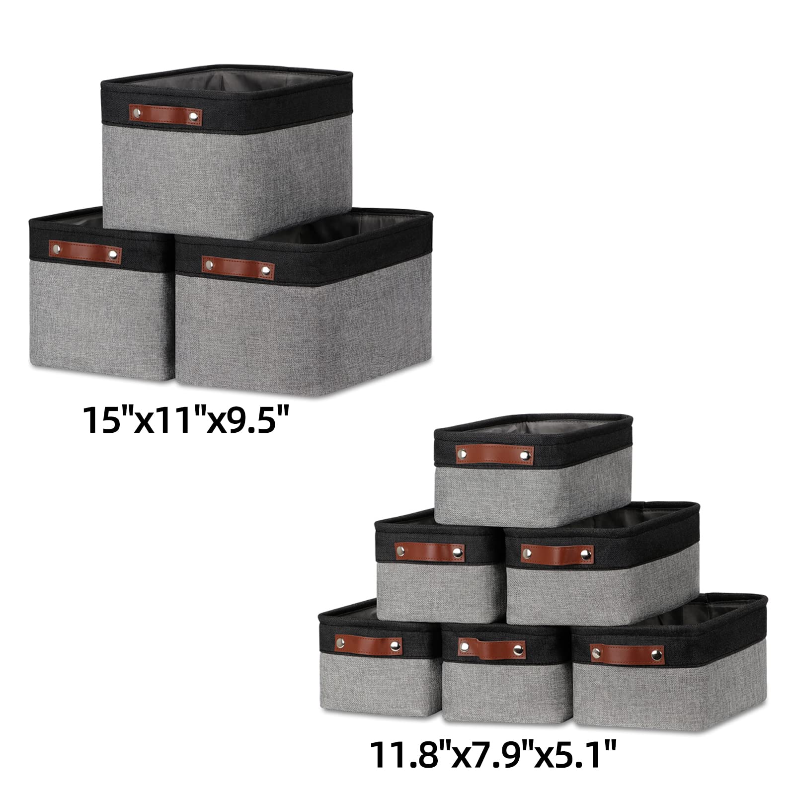 DULLEMELO Foldable Storage Baskets Set - 3 Medium (15