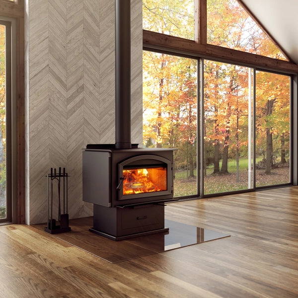 Enerzone Solution 3.5 Wood Burning Stove with Blower - Efficient Heating for Cabins, Homes & Outdoor Spaces