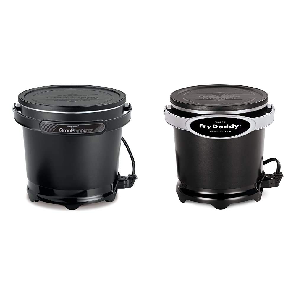 Presto 05411 GranPappy Electric Deep Fryer & Presto 05420 FryDaddy Electric Deep Fryer - Perfect for Home Kitchen, Restaurants, and Fast Food Businesses - Ideal for Frying Chicken, Fish, French Fries, and More