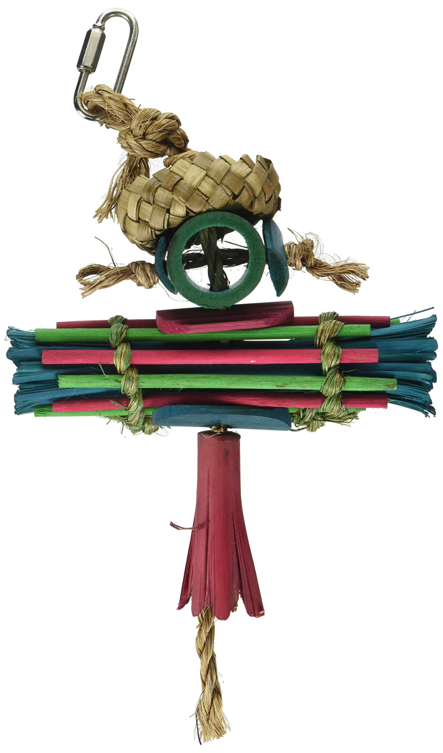 Hari Rustic Treasure Rasta Man Bird Toy for Small Hookbills - 81211 | Colorful Chewing & Foraging Toy for Parrots, Cockatiels, Lovebirds | Perfect for Cage Play & Mental Stimulation