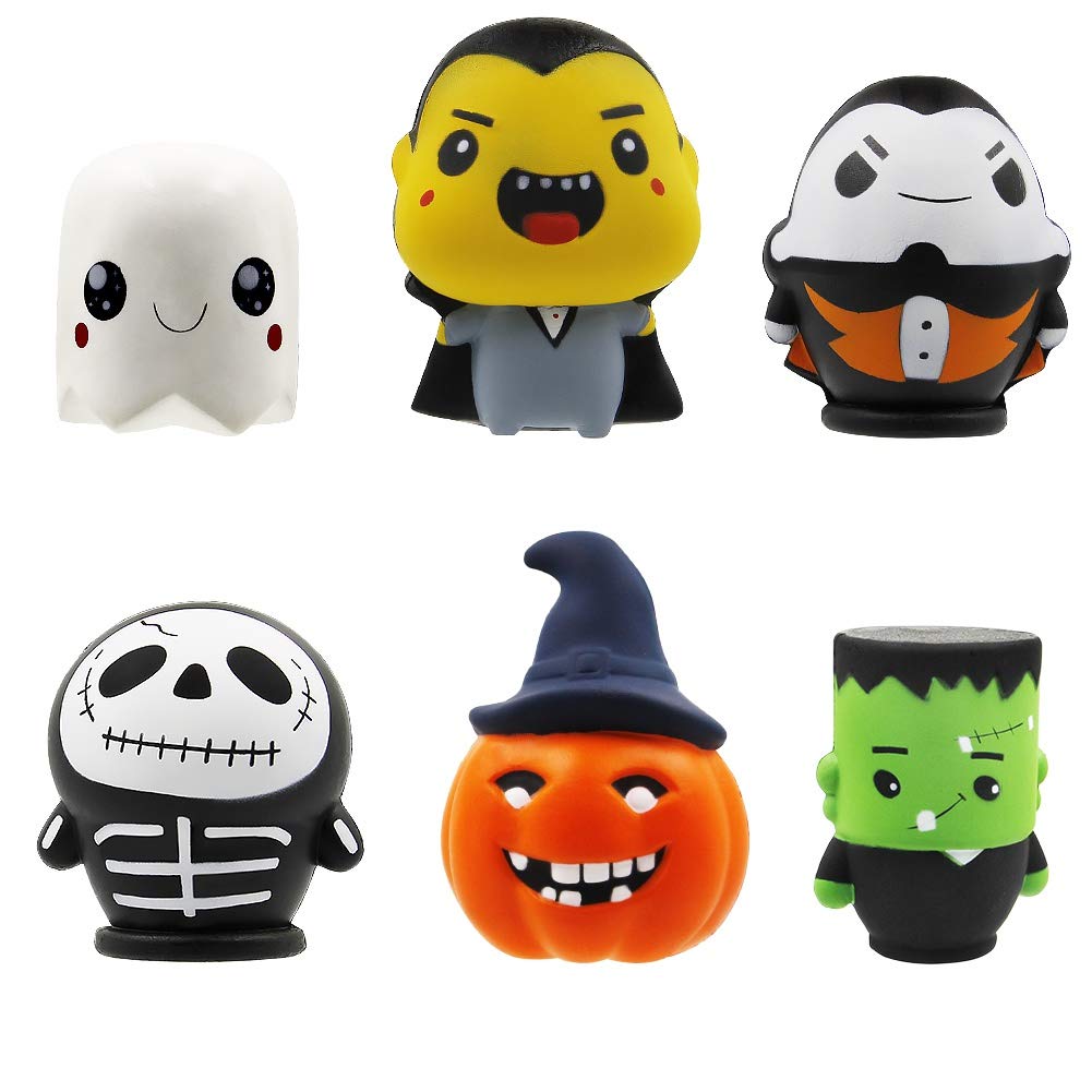 Halloween Squishy Toys 6-Pack - Stress Relief for Kids Party Favors