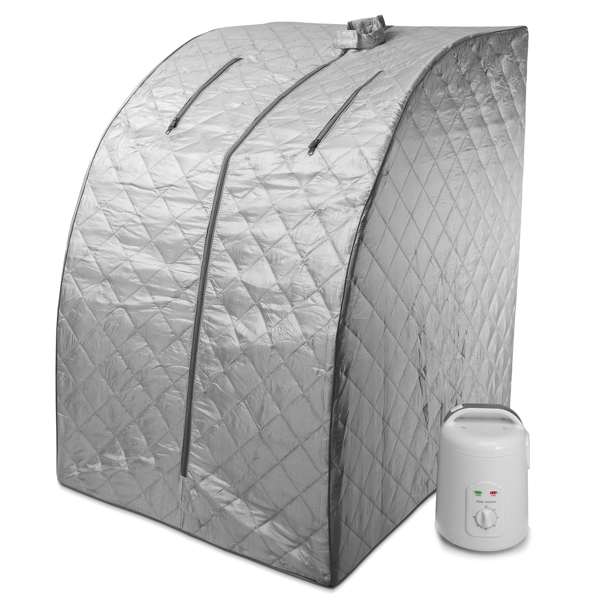 Portable Personal Steam Sauna for Weight Loss & Detox - Home Therapeutic Spa with Gray Outline - Perfect for Relaxation, Slimming & Wellness at Home