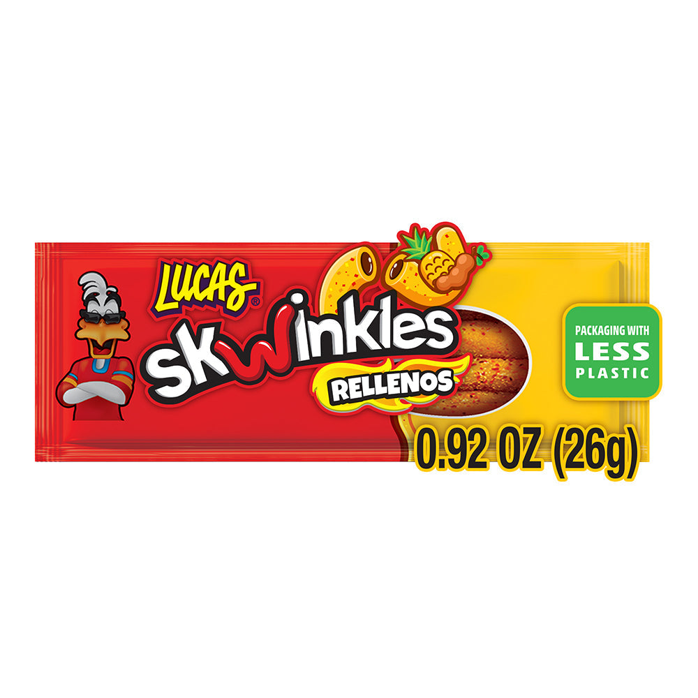 Lucas Relleno Skwinkle Pineapple & Tamarind Candy | 12 Count Box | Mexican Sweet & Sour Treats for Parties, Gifts & Snacking