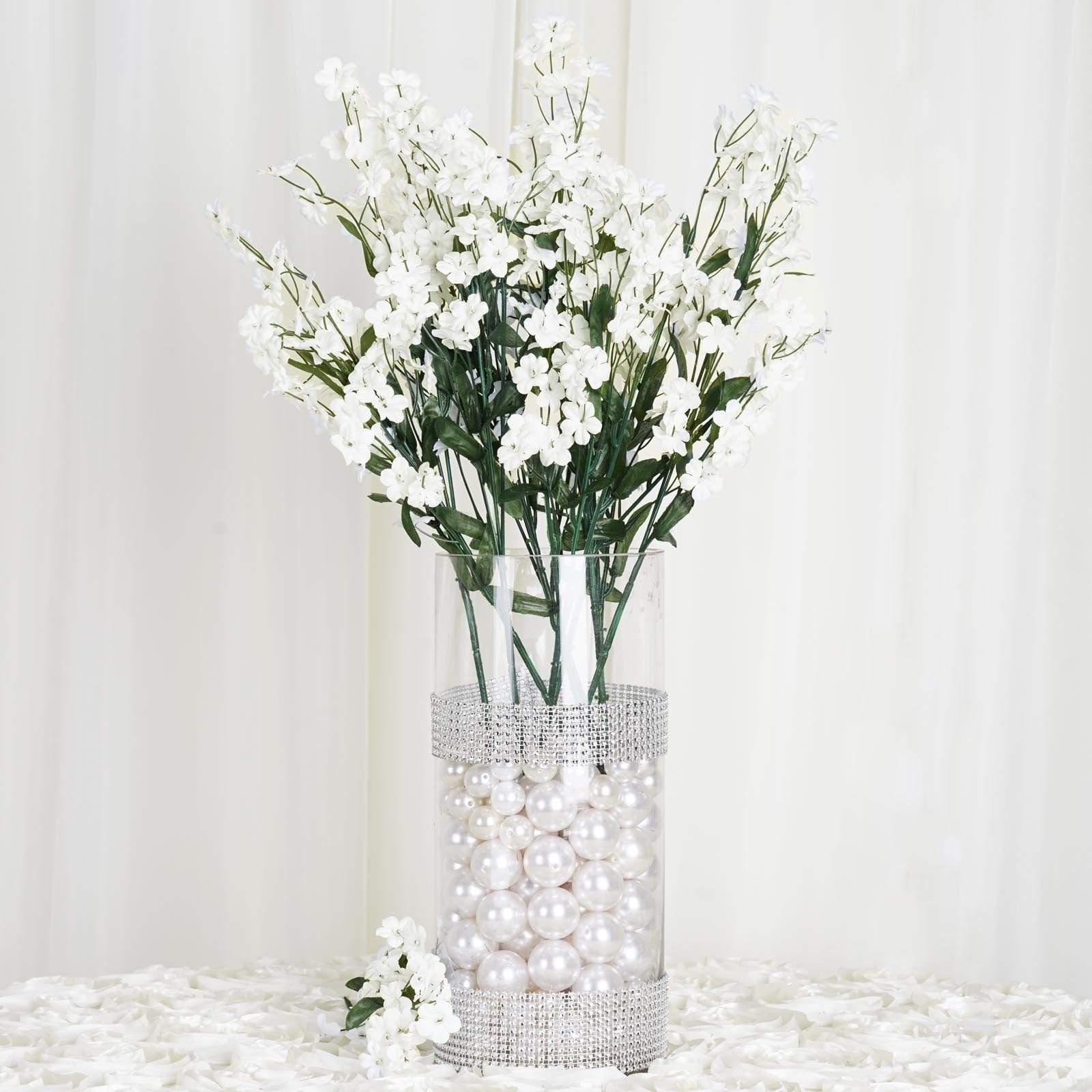 12 Pack Silk Baby's Breath Bushes - Realistic Artificial Gypsophila Flowers for Wedding Decor, Home Centerpieces, and Floral Arrangements - Perfect for DIY Crafts, Bridal Bouquets, and Tabletop Displays