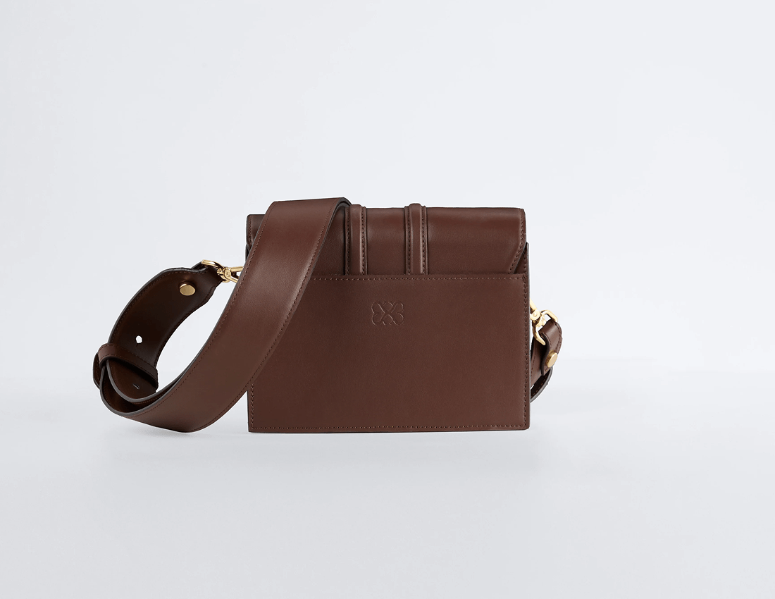 Voyager Vegan Italian Grape Leather Convertible Crossbody Bag for Women | Eco-Friendly Cruelty-Free Handbag | Perfect for Travel, Work & Everyday Use - Cocoa Brown