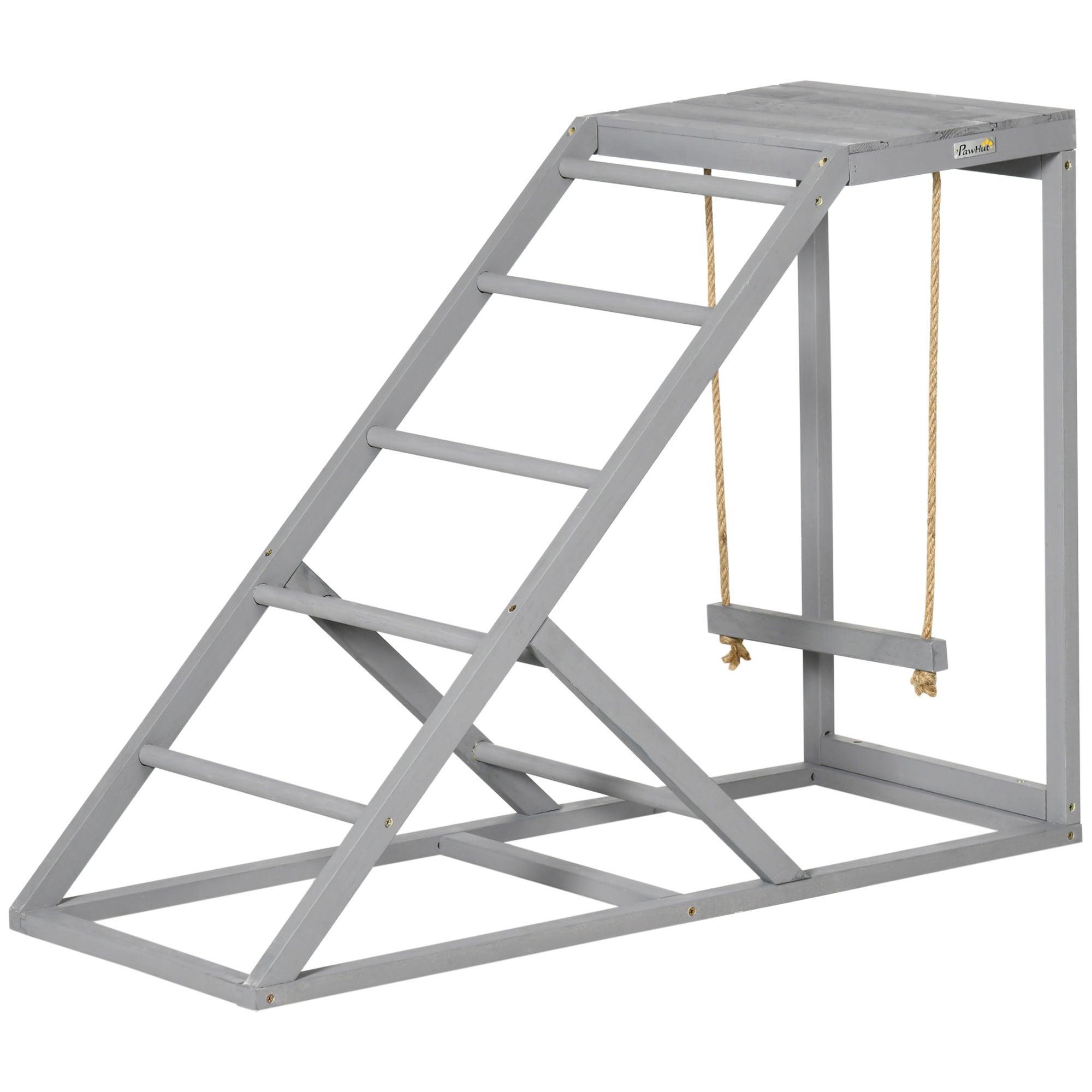 Healthy Chicken Swing Set with Perches & Ladder - Durable Gray Chicken Coop Toy for Happy Hens | Perfect for Backyard Coops, Farm Play & Poultry Enrichment Activities