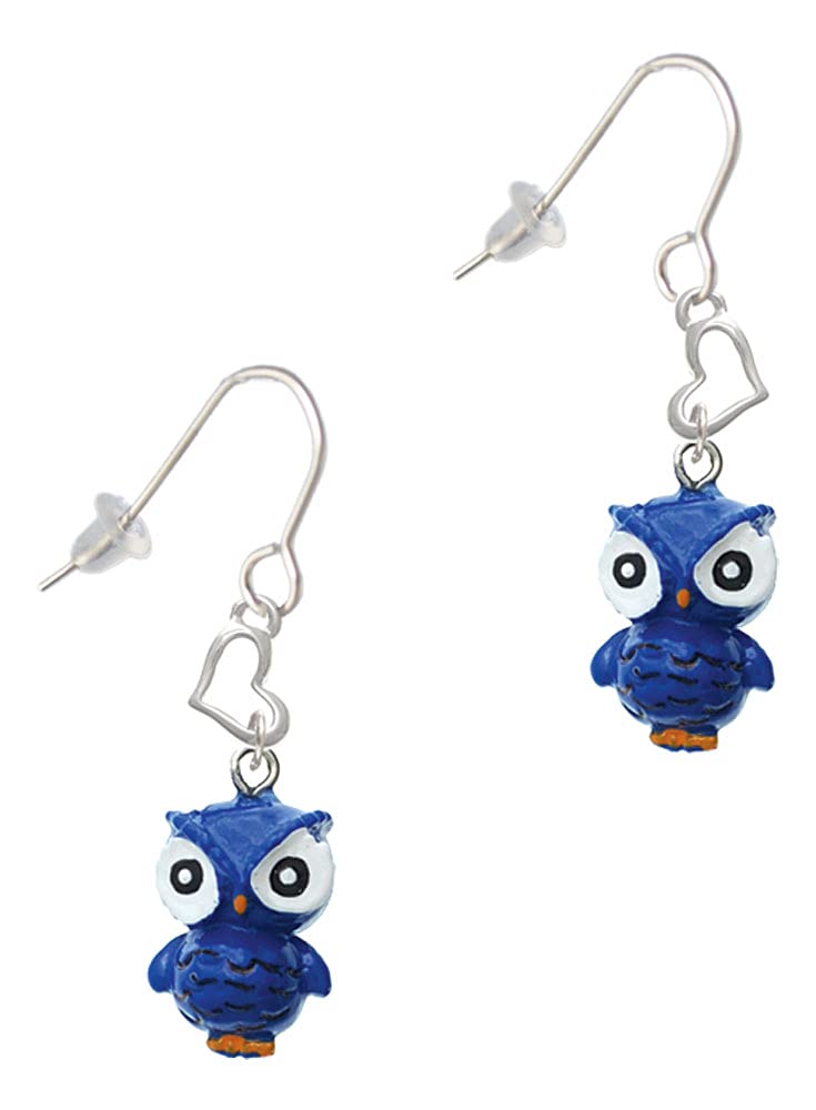 Resin Snow Owl Heart Earrings - French Style for Women