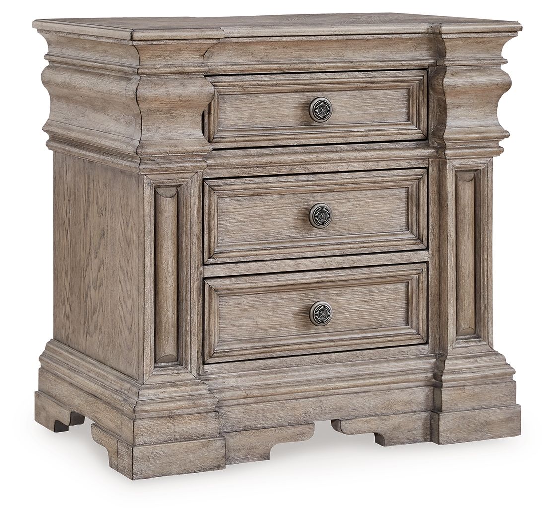 Blairhurst Light Grayish Brown Three-Drawer Nightstand - Bedside Table for Bedroom, Living Room, or Office Storage