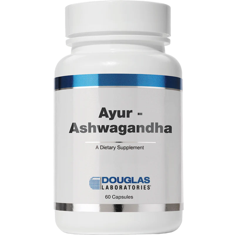Douglas Labs Ayur Ashwagandha Supplement - 60 Vegetarian Capsules for Stress Relief, Energy & Immune Support - Organic Ashwagandha Root Extract with Black Pepper - Natural Adaptogen for Anxiety, Focus & Sleep Aid - Perfect for Daily Wellness & Ayurvedic Lifestyle