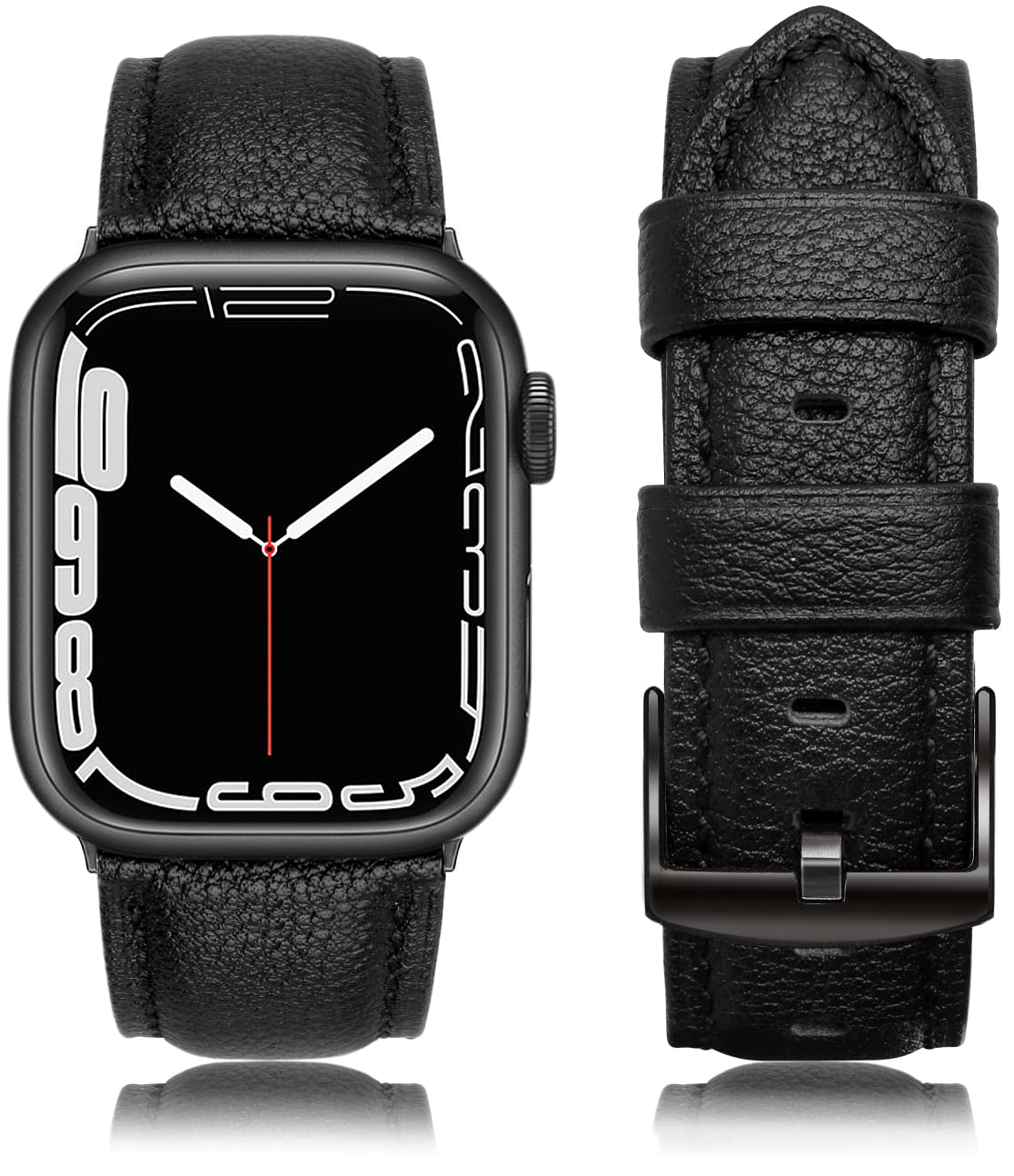 Genuine Leather Apple Watch Bands for Series 8/7/6/5/4/3/2/1/SE - 42mm 44mm 45mm Soft Vintage Replacement Strap for Men & Women - Retro Brown Leather Watch Band for Work, Gym & Everyday Wear