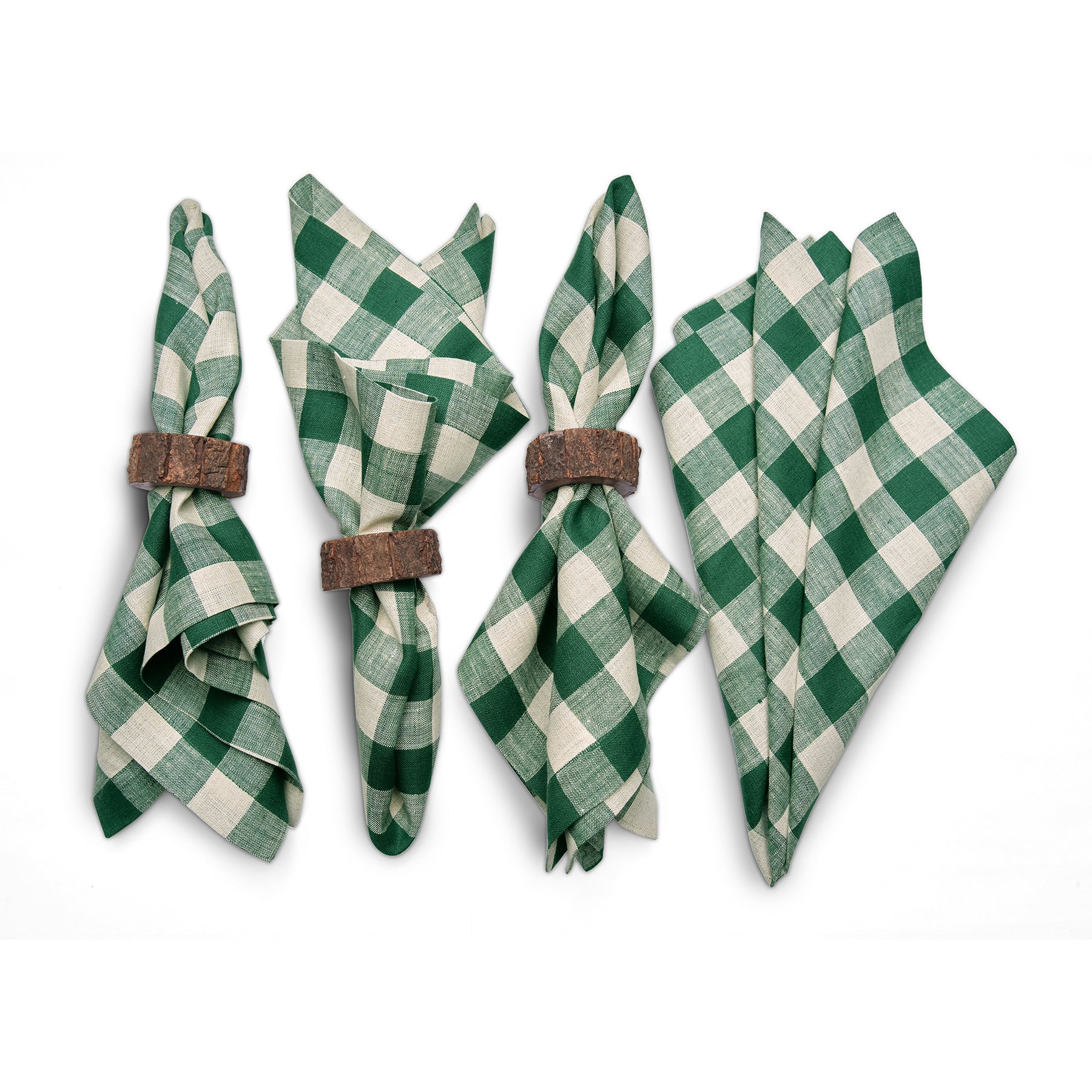 Morgan Check Napkins, Set of 4 - Premium Cotton Table Napkins for Dinner Parties, Weddings & Everyday Use
