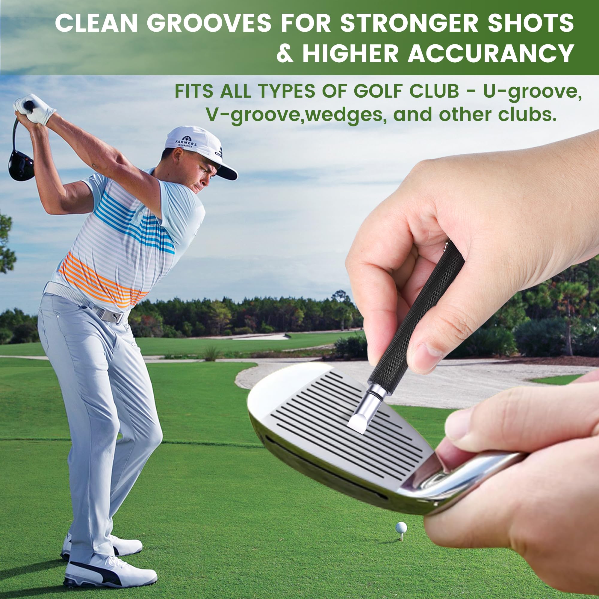 **Dachgo Pro Golf Club Cleaner Brush with Groove Sharpener Tool – Retractable Water Brush with Locking Clip & 4 oz Squeeze Bottle – Best Golf Accessories & Gifts for Men & Women – Perfect for Cleaning Clubs on the Course or at Home**