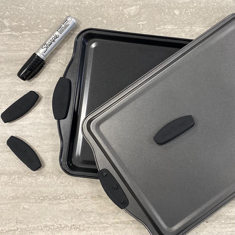 Premium Black Silicone Handles - Non-Slip, Heat Resistant Kitchen Utensil Grips for Pots, Pans & Cookware - Perfect for Cooking, Baking & Serving