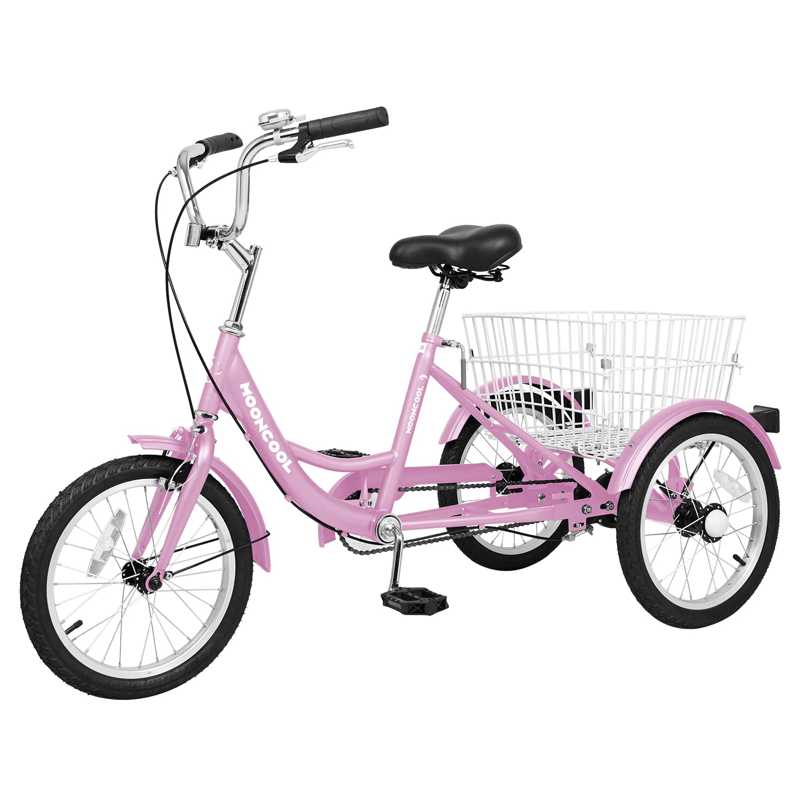 NAIZEA 16 Inch Kids Tricycle - Adjustable Height 3 Wheel Bike with Rear Basket for Boys & Girls | Single Speed Cruiser Bicycle in Multiple Colors | Perfect for Outdoor Play, Park Rides & Backyard Fun