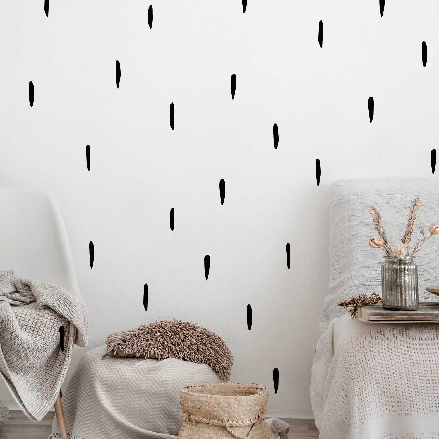 Black Abstract Stone Pattern Kids Room Wall Decal Stickers - Modern Peel and Stick Nursery Decor for Boys & Girls - Perfect for Bedroom, Playroom, and Classroom Wall Art