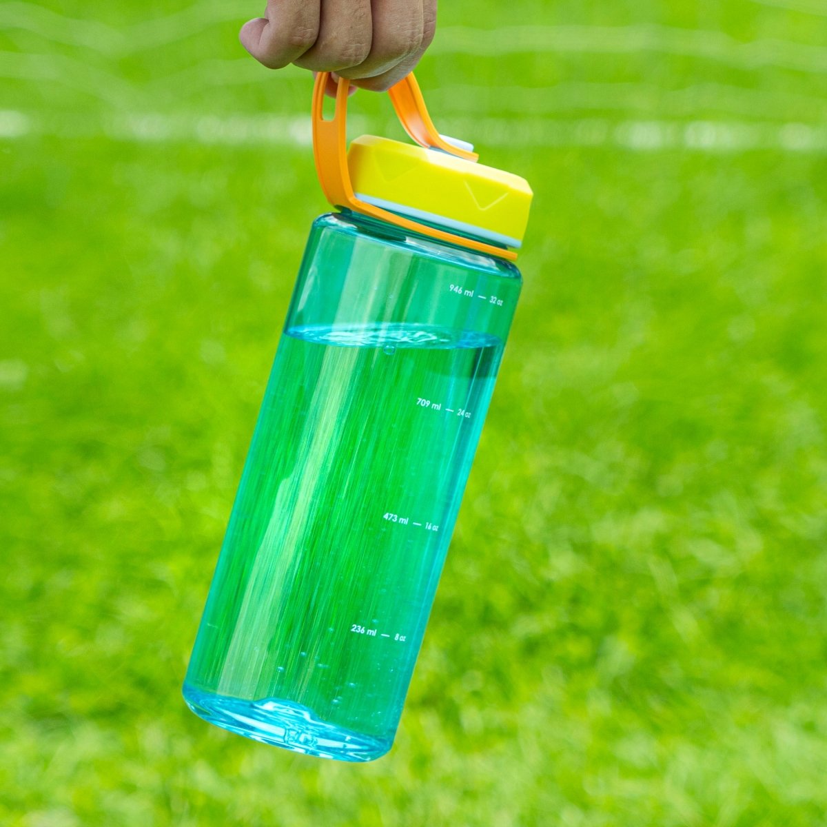 36oz HydroPop Insulated Water Bottle with Leak-Proof Lid, Carry Strap & Measurement Markings - BPA-Free, Keeps Drinks Cold for 24 Hours - Perfect for Gym, Hiking & Outdoor Activities (Blue)