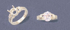 Solid Sterling Silver or 14kt Gold 9x7mm Oval Banded Shank Ladies Ring Setting - Size 7 (163830/143830) - Perfect for Engagement, Wedding, Anniversary & Everyday Jewelry