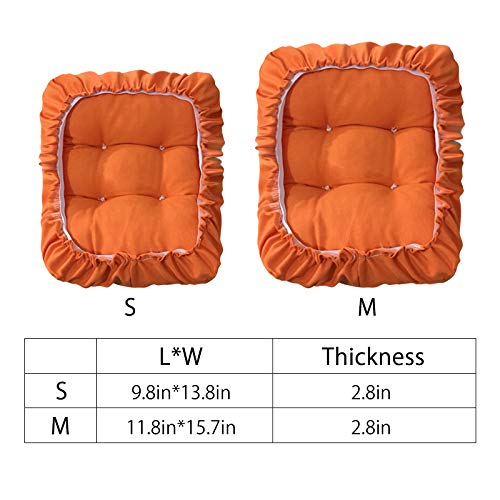 12x16 Inch Padded Rectangle Bar Stool Cover Cushion - Elastic Fabric Seat Cushion for Metal & Wooden Stools - Orange Satori Stool Cushion for Kitchen, Bar, or Dining Room